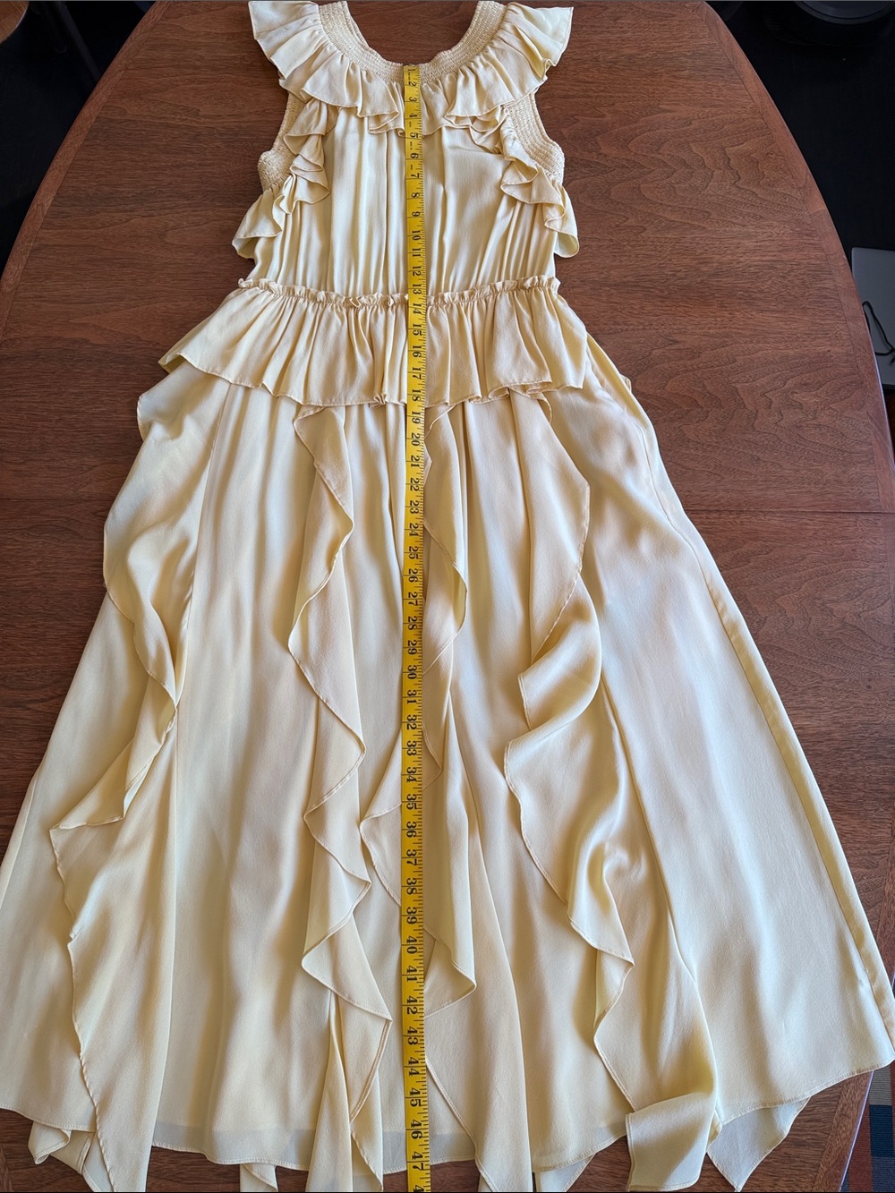 Ulla Johnson Pale Yellow Ruffle Maxi Dress - Picture 5 of 10